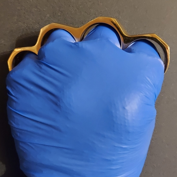 Belt Buckle Knuckles Solid Steel, Gold Polished Finish - Picture 3 of 4